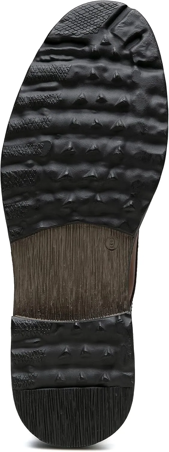 Jousen Leather Boots for Men Dress Retro Classic Design Mens Boots Cap Toe Boot Black Rubber Sole