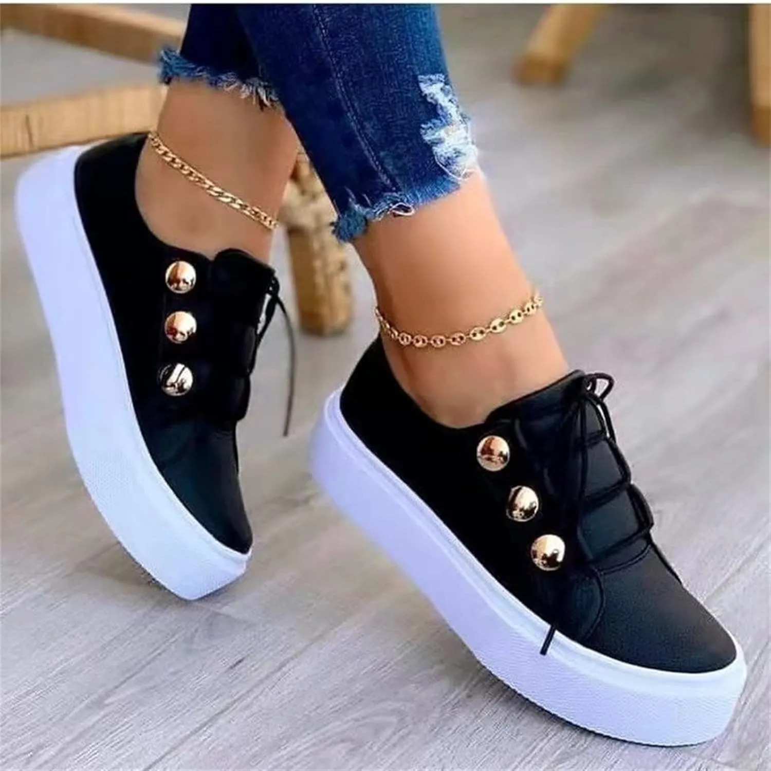 Lausiuoe Shoes for Women Dressy Comfortable Fashion Leather Shoes Lightweight Casual Walking Slip On Sneakers Flat Loafers