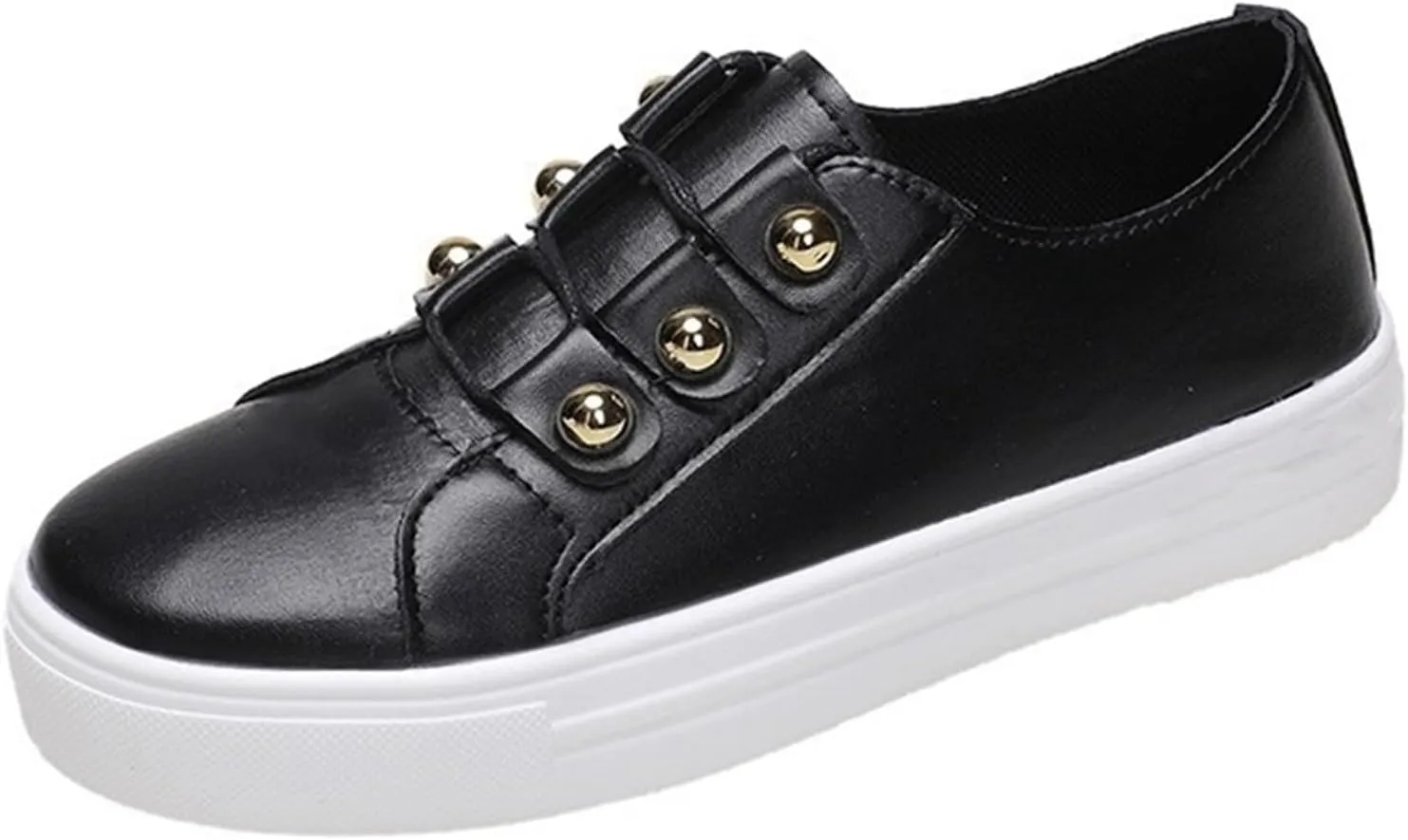 Lausiuoe Shoes for Women Dressy Comfortable Fashion Leather Shoes Lightweight Casual Walking Slip On Sneakers Flat Loafers