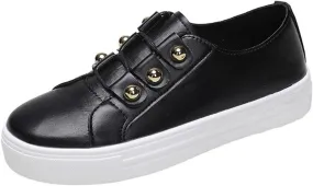 Lausiuoe Shoes for Women Dressy Comfortable Fashion Leather Shoes Lightweight Casual Walking Slip On Sneakers Flat Loafers