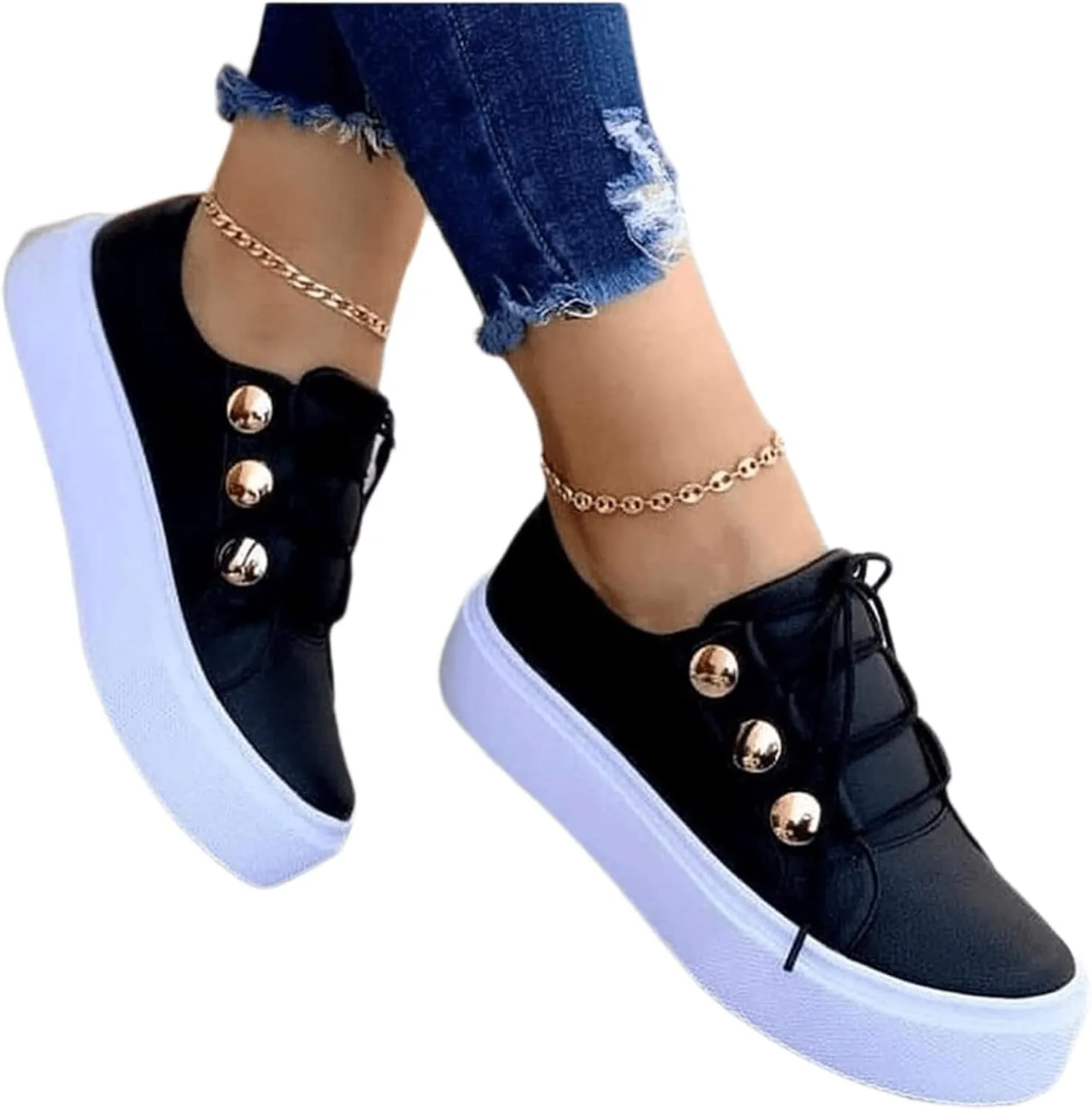 Lausiuoe Shoes For Women Flats Comfortable Navy Blue Women Comfortable Casual Fashion Sneakers Walking Shoes Classic Fall Lightweight Soft Breathable Slip On Low Top Canvas Flat Loafers
