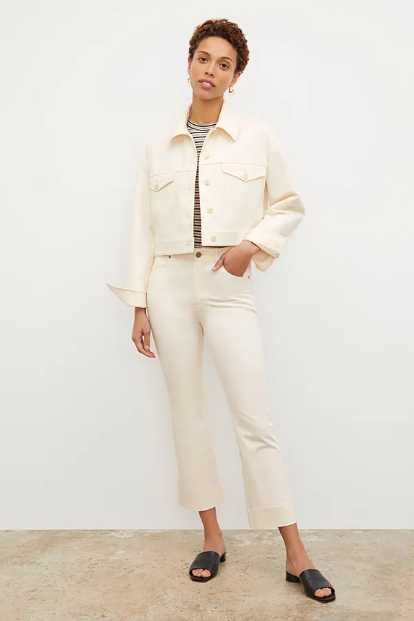 Leslie T-Shirt - Thin Striped Pima Cotton :: Tan / Black