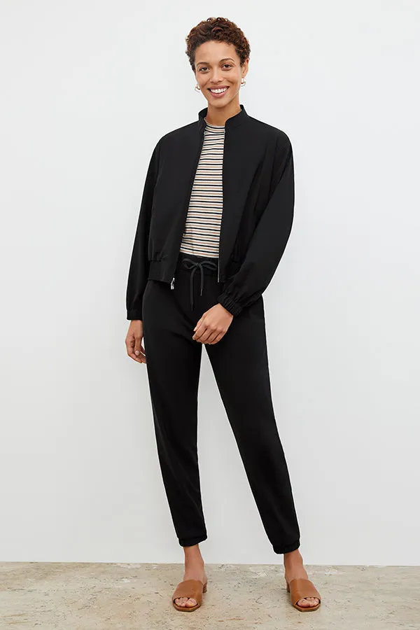 Leslie T-Shirt - Thin Striped Pima Cotton :: Tan / Black