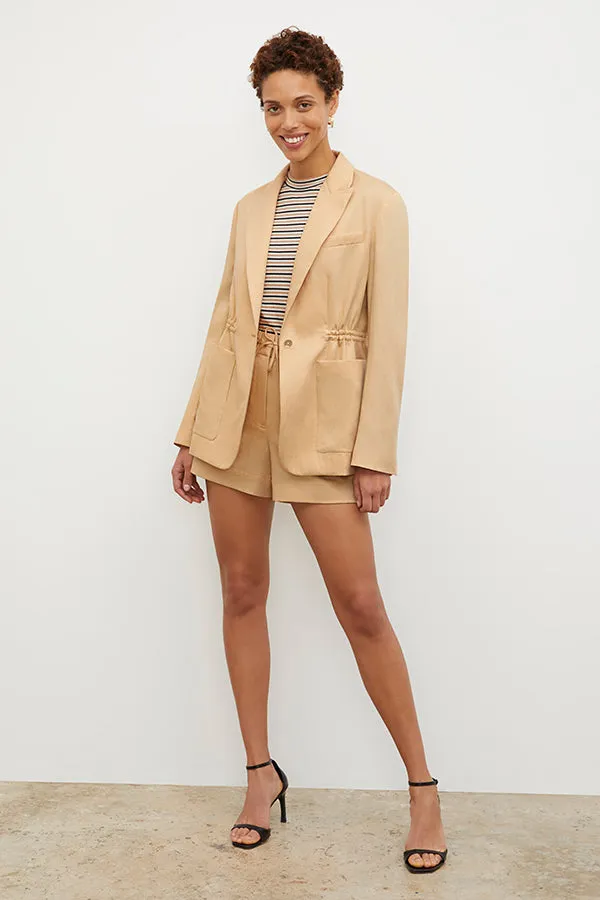 Leslie T-Shirt - Thin Striped Pima Cotton :: Tan / Black