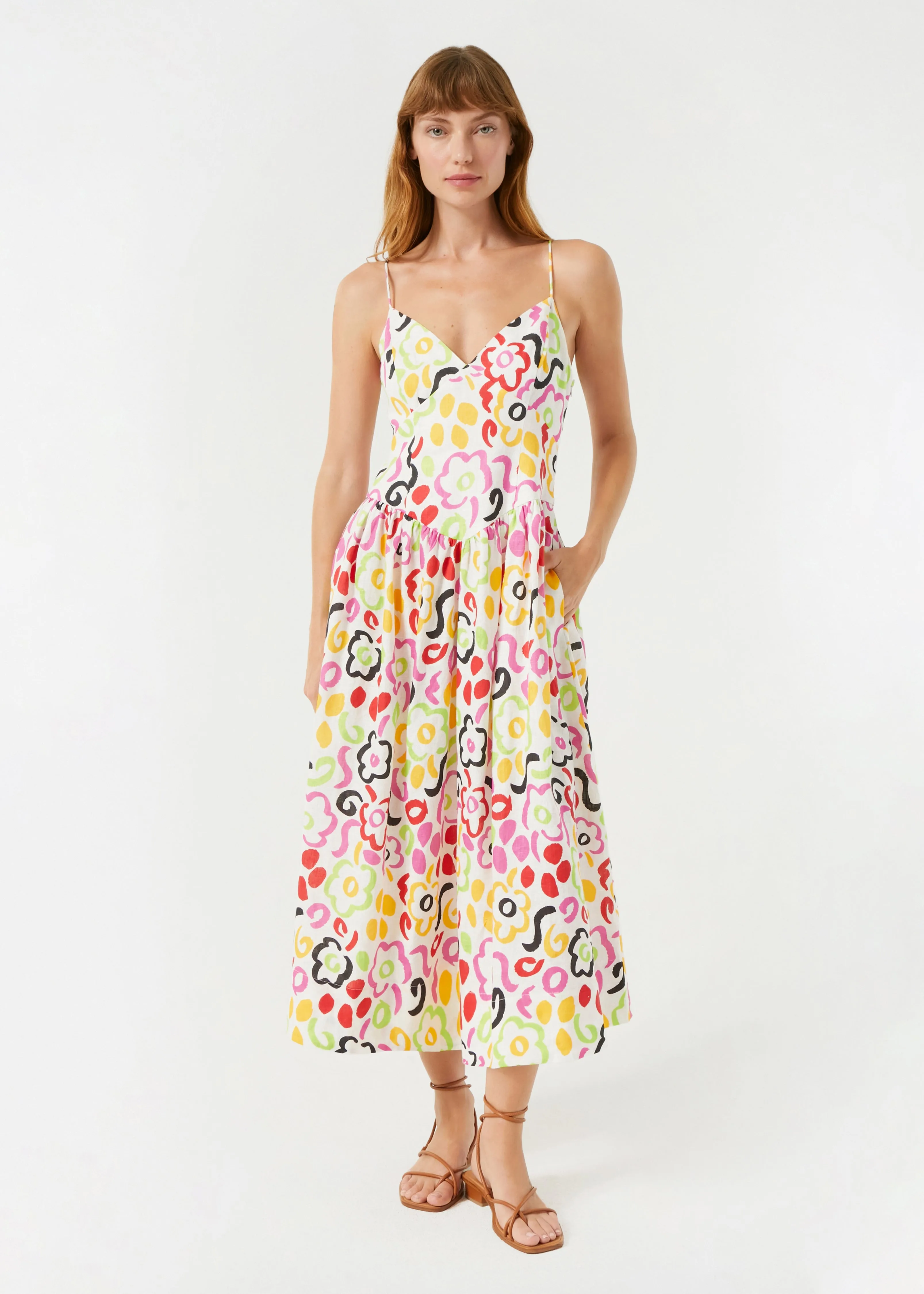 Linen Sophie Dress | Painted Bloom