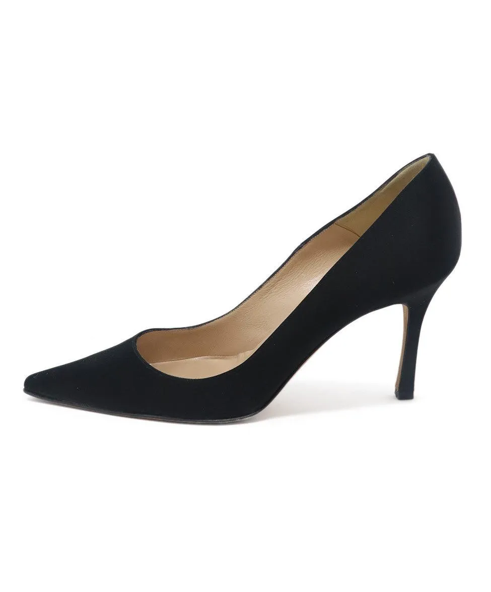 Manolo Blahnik Black Satin Heels sz 9
