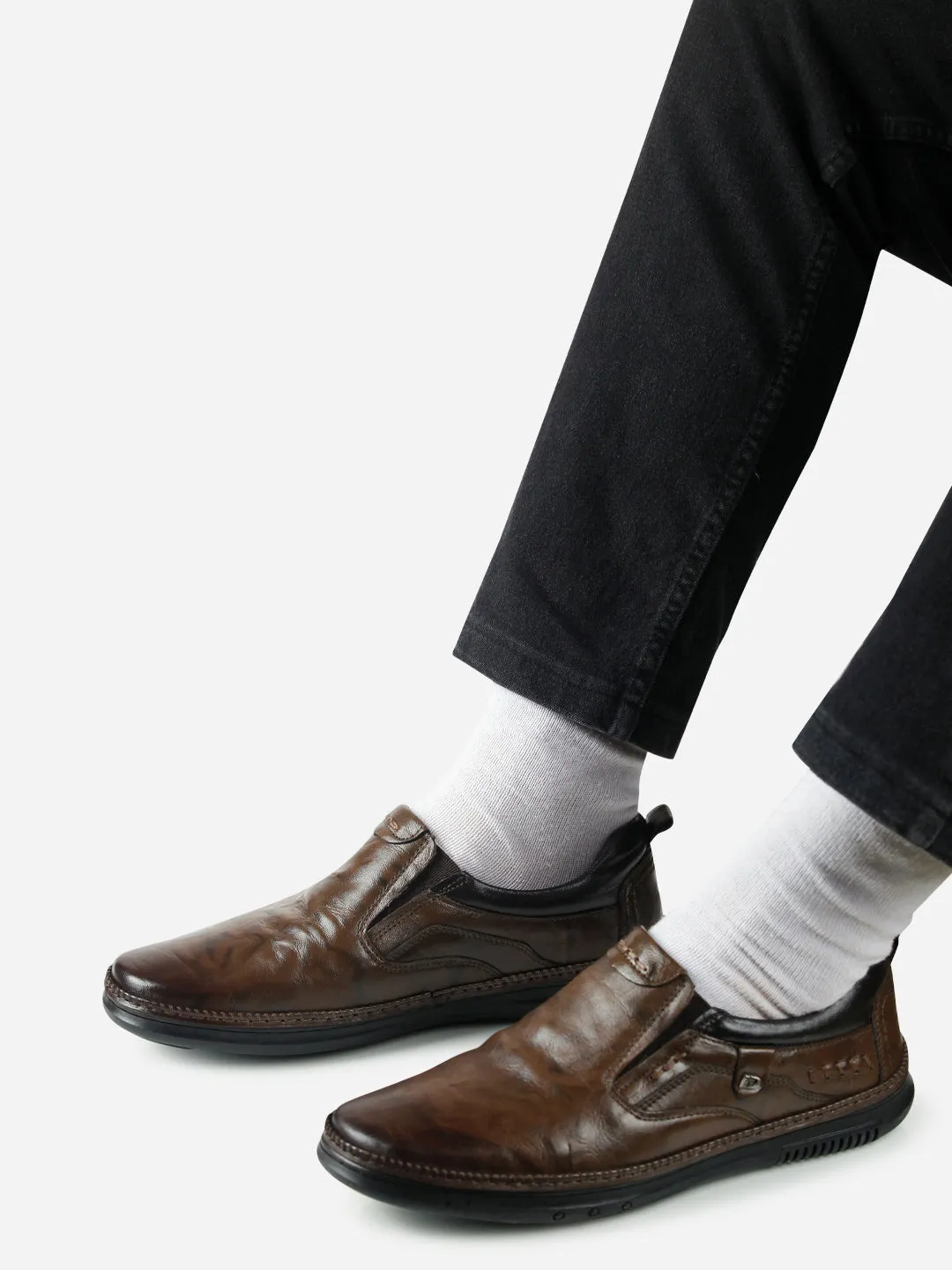 Men's Brown Dual Tone Comfort Slip On (ID1113)