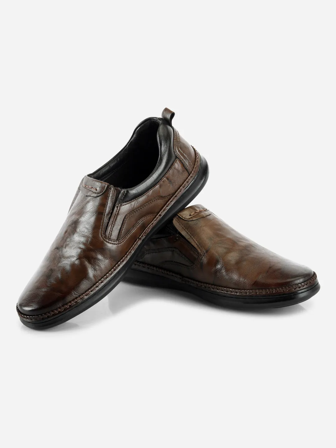 Men's Brown Dual Tone Comfort Slip On (ID1113)