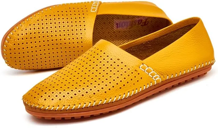 Men's Leather Loafer Flats Lightweight Casual Slip On Shoes for Walking Driving Dress