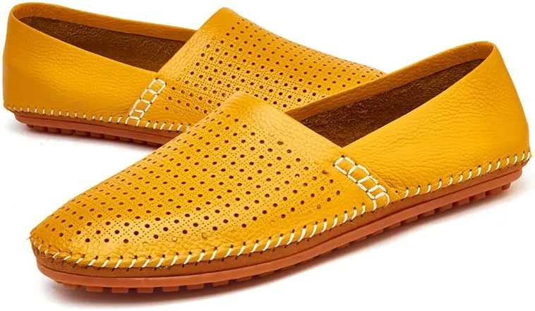 Men's Leather Loafer Flats Lightweight Casual Slip On Shoes for Walking Driving Dress