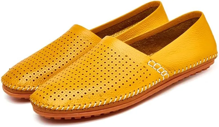 Men's Leather Loafer Flats Lightweight Casual Slip On Shoes for Walking Driving Dress
