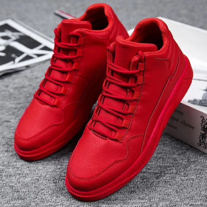 Men's red Fashion Sneakers Running Shoes Casual Slip on Walking Tennis Gym Sneakers/Skateboard Shoes