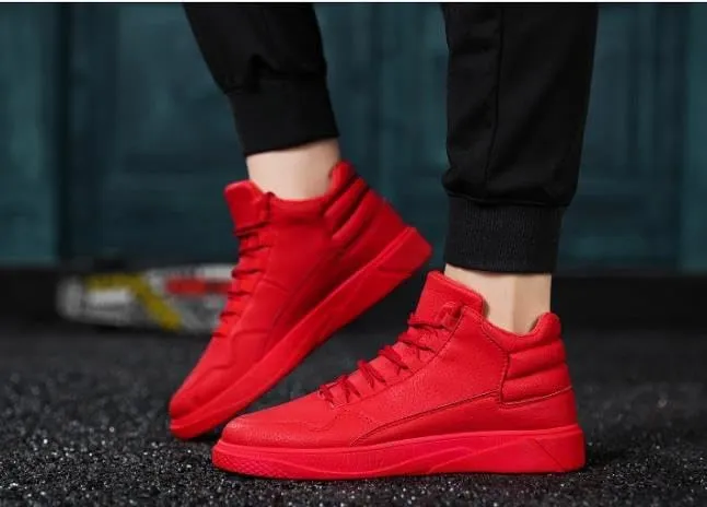 Men's red Fashion Sneakers Running Shoes Casual Slip on Walking Tennis Gym Sneakers/Skateboard Shoes