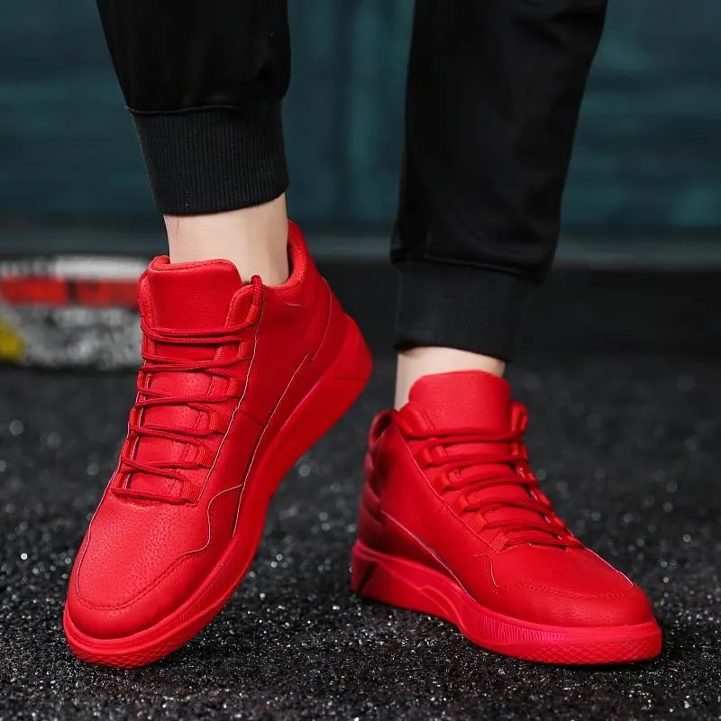 Men's red Fashion Sneakers Running Shoes Casual Slip on Walking Tennis Gym Sneakers/Skateboard Shoes