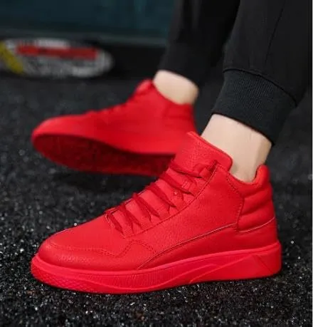 Men's red Fashion Sneakers Running Shoes Casual Slip on Walking Tennis Gym Sneakers/Skateboard Shoes
