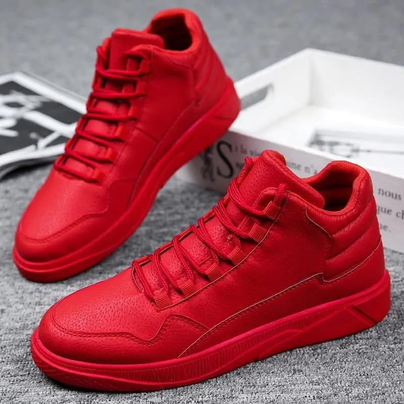 Men's red Fashion Sneakers Running Shoes Casual Slip on Walking Tennis Gym Sneakers/Skateboard Shoes