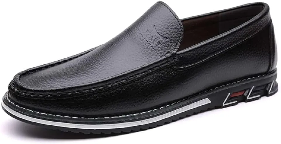 mitvr Mens Casual Leather Shoes Business Slip-on Shoes Comfort Fashion Driving Shoes for Male