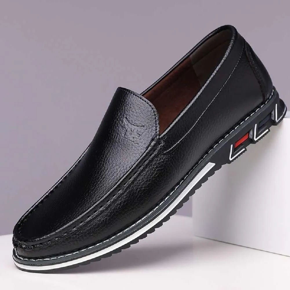 mitvr Mens Casual Leather Shoes Business Slip-on Shoes Comfort Fashion Driving Shoes for Male