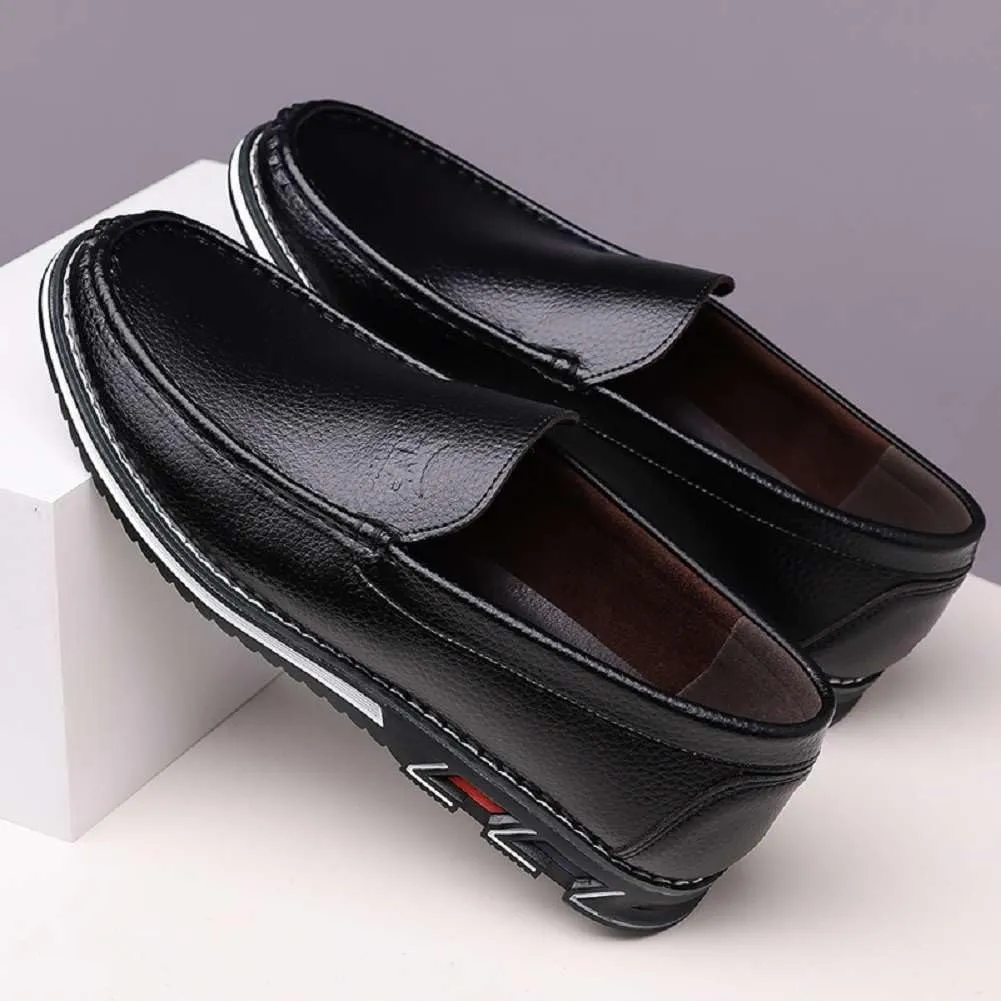 mitvr Mens Casual Leather Shoes Business Slip-on Shoes Comfort Fashion Driving Shoes for Male