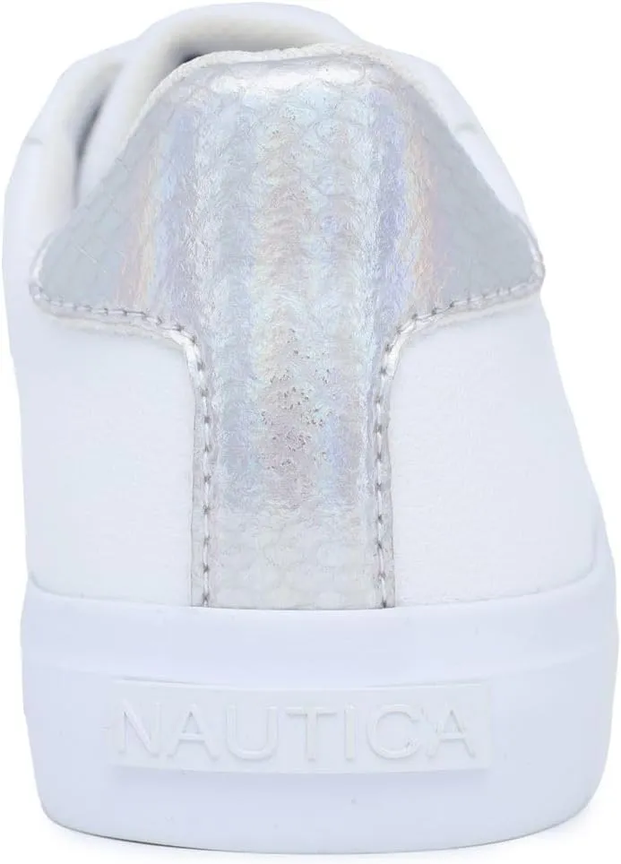 Nautica Women's Fashion Court Sneakers - Lace-Up Casual Tennis Shoes for Ladies