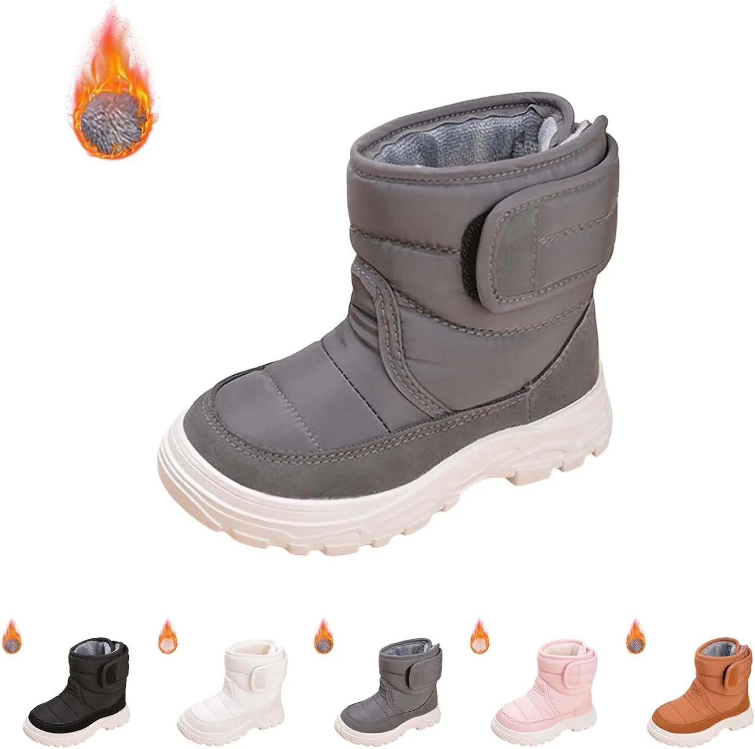 Open Toe Fuzzy Snow Booties For Boys Kids Winter Ski Shoes Toddler Fleece Breathable Sport Boots Fashion Non Slip Warm