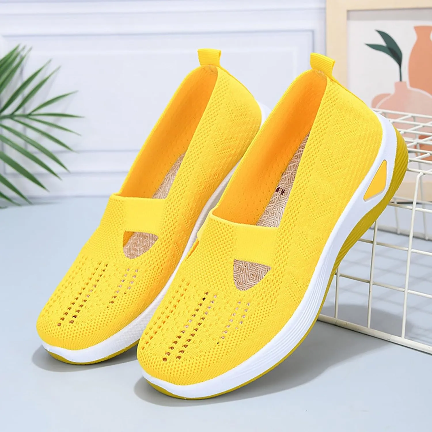 Orthopedic Shoes for Women Woven Orthopedic Running Shoes for Men Lightweight Casual Shoes Slip On Chunky Sneakers Red Tennis Shoe Loafers Shoe