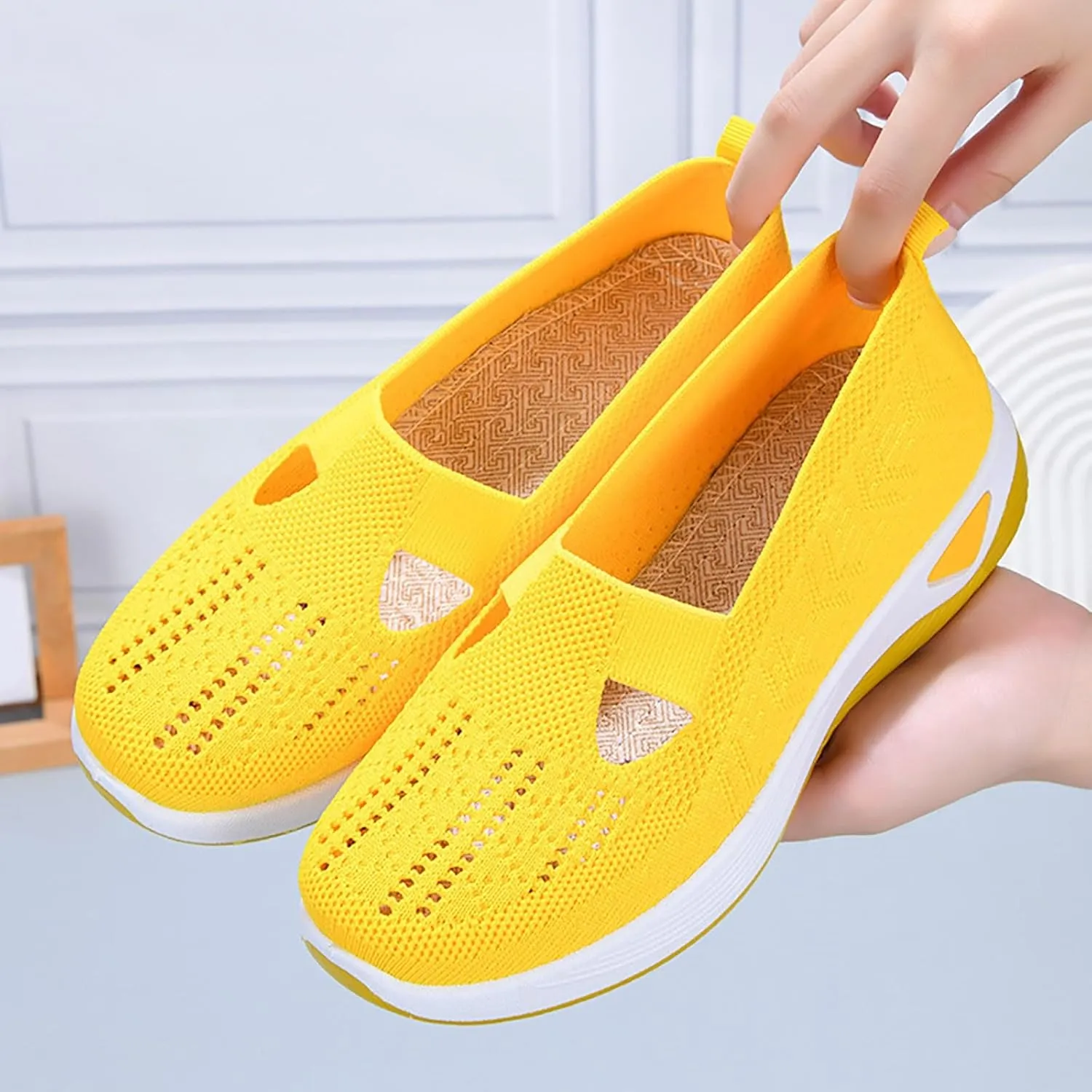 Orthopedic Shoes for Women Woven Orthopedic Running Shoes for Men Lightweight Casual Shoes Slip On Chunky Sneakers Red Tennis Shoe Loafers Shoe