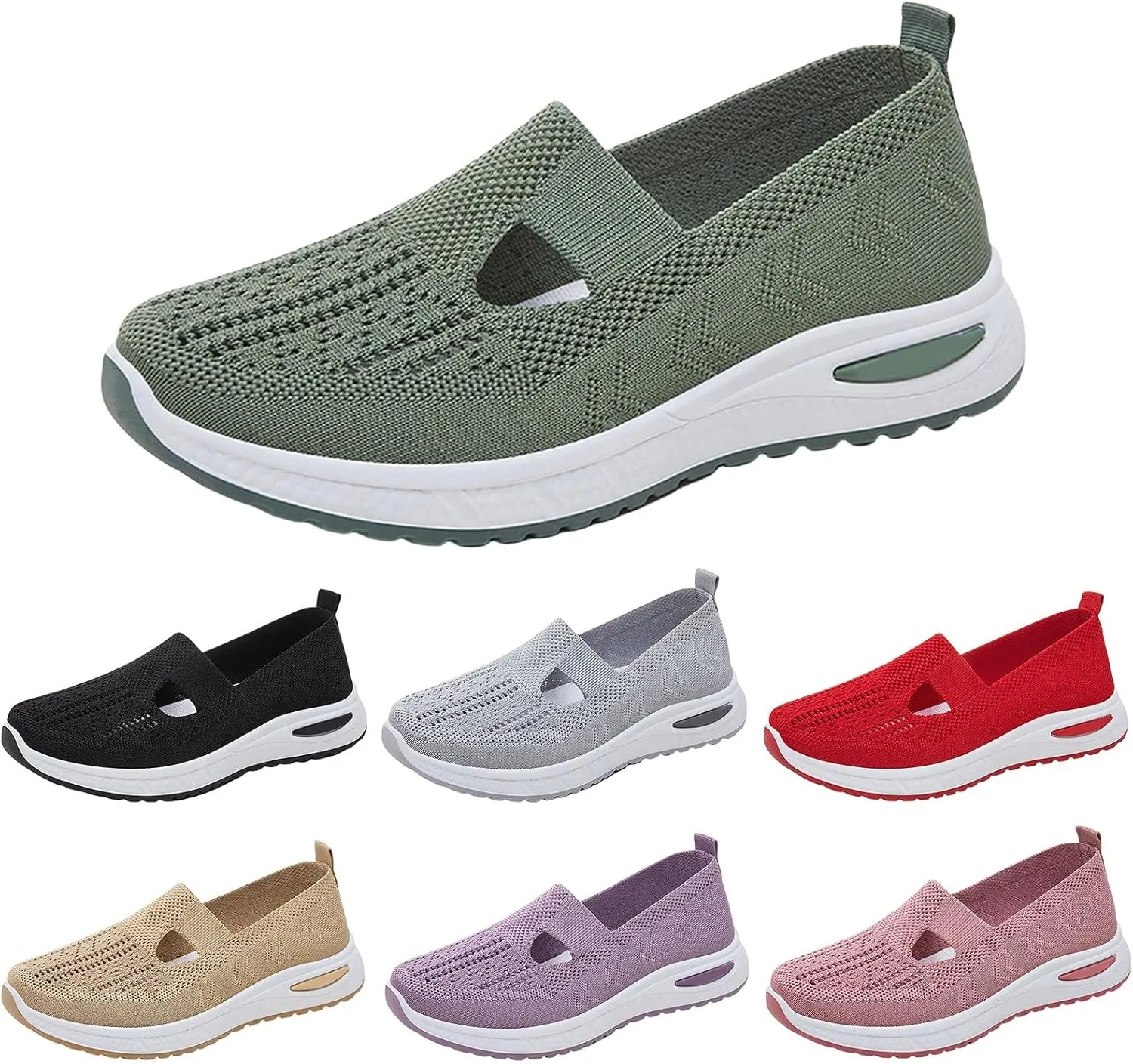 Orthopedic Shoes for Women Woven Orthopedic Slip On Shoes Women Mesh Breathable Casual Shoes Trendy Waterproof Sneakers Steel Toe Tennis Shoe Trainers Shoe