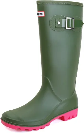 Rain Boots for Women, Waterproof Knee-high Rubber Boots, Comfortable Lightweight Garden Boots Keep Warm Work Tall Fishing Boots for Outdoor