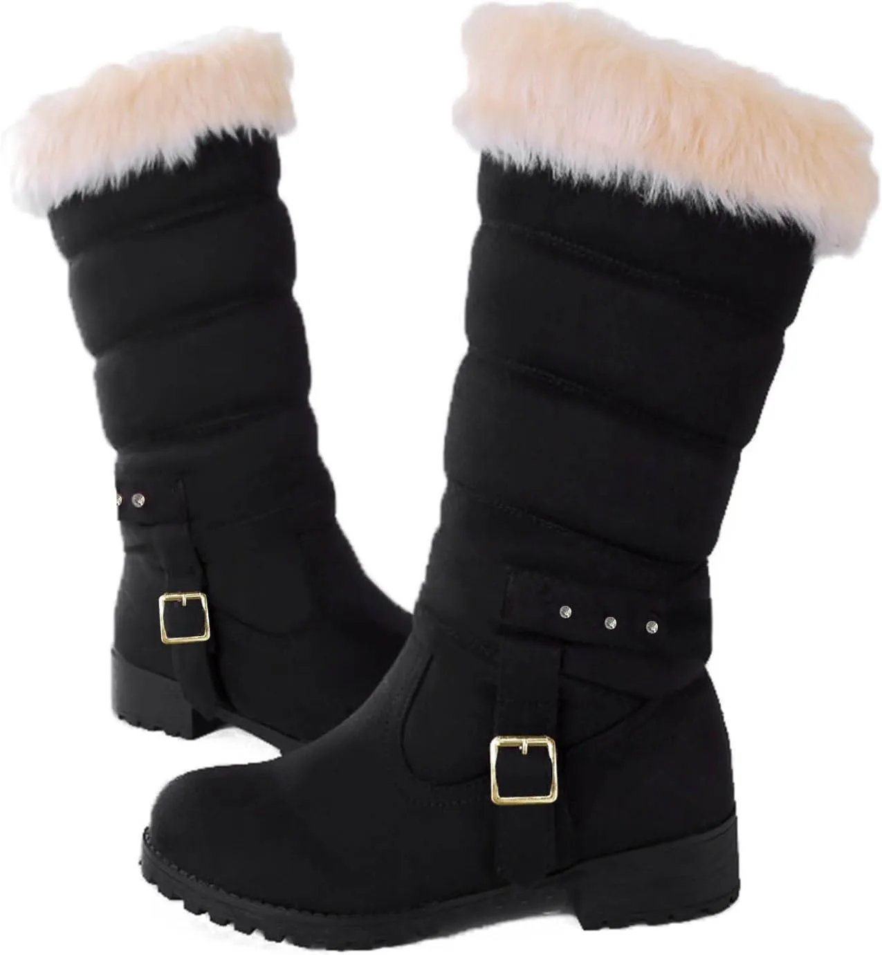 Snow Boots for Women - Waterproof Winter Work Boots with Fleece Lining