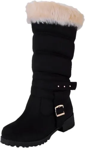 Snow Boots for Women - Waterproof Winter Work Boots with Fleece Lining