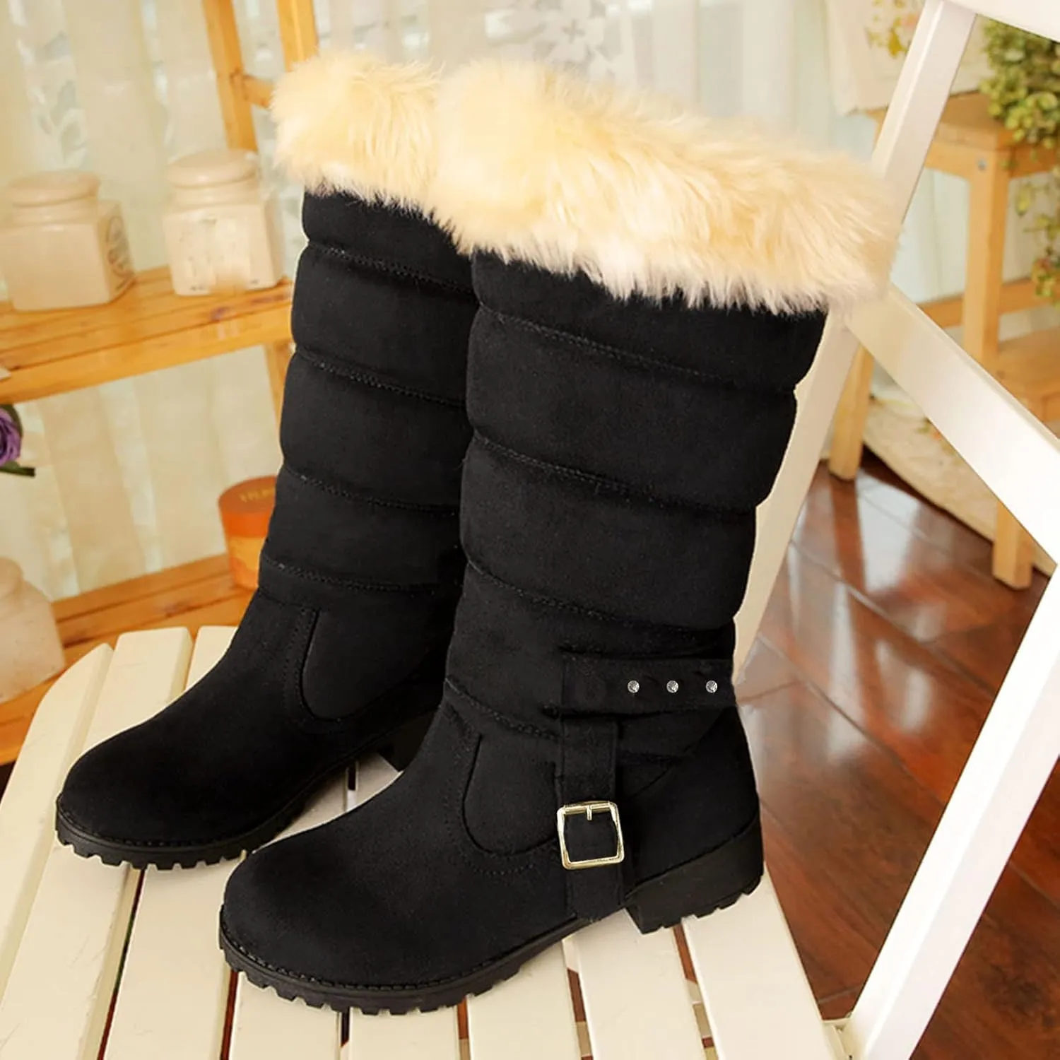 Snow Boots for Women - Waterproof Winter Work Boots with Fleece Lining