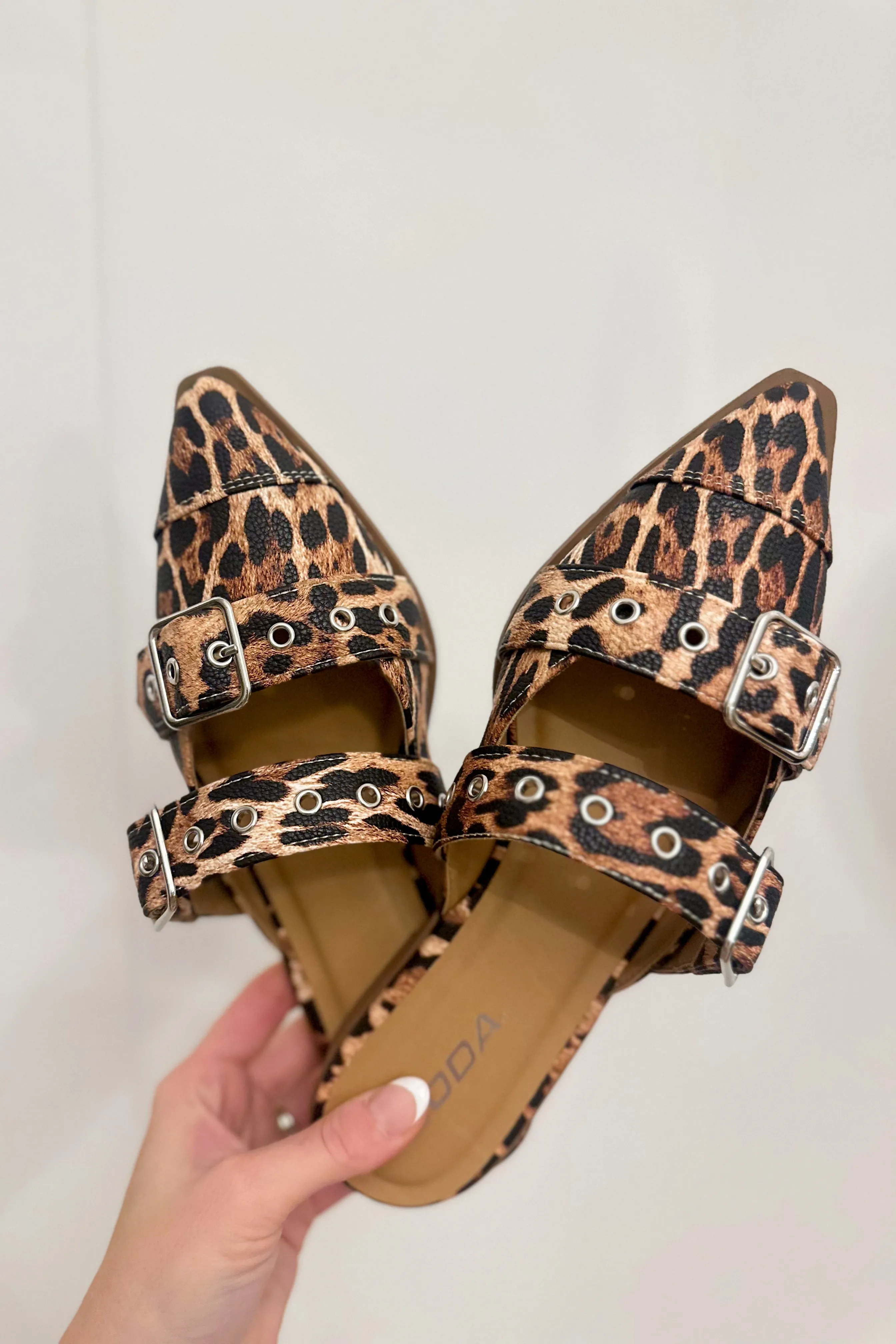 Soda Usual Animal Print Pointed Toe Slip On Flats *FINAL SALE*