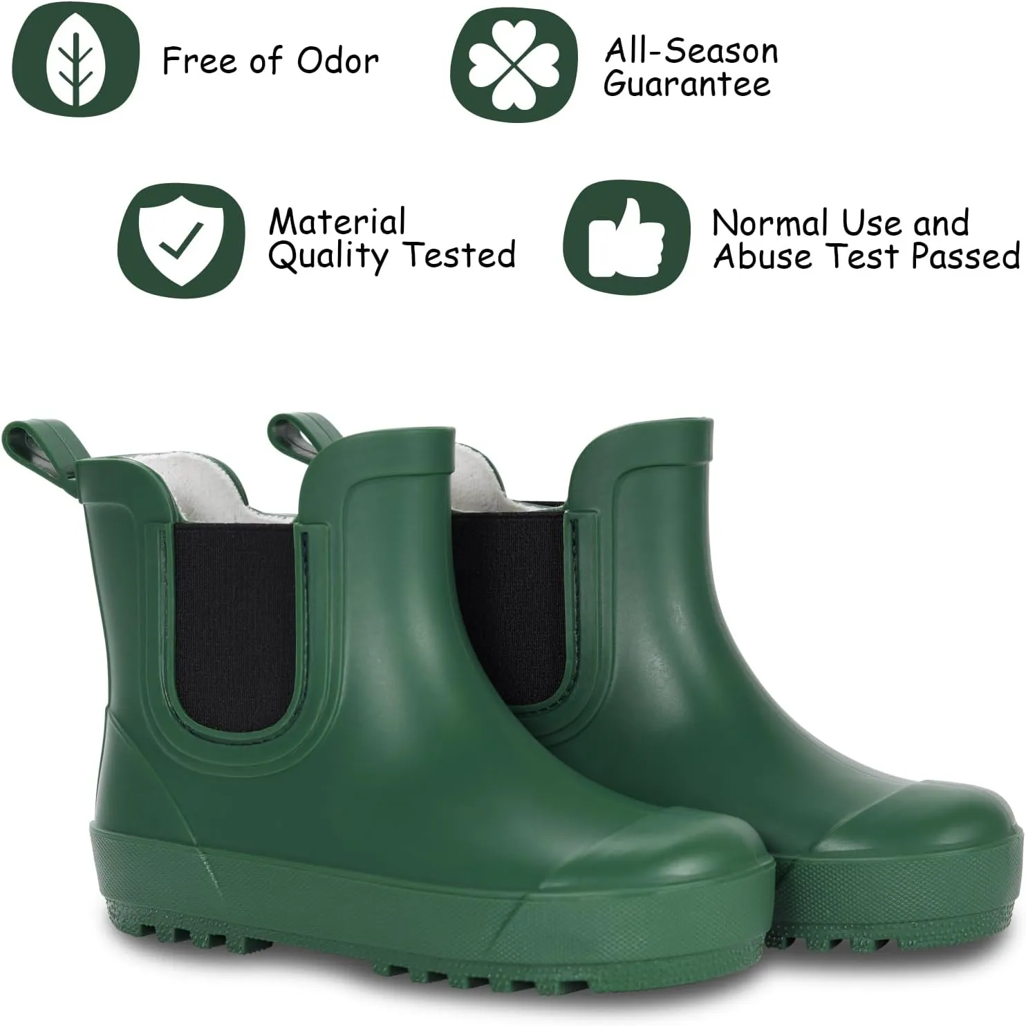 Toddler Rain Boots,Waterproof kids Chelsea Rain Boots for Boys and Girls