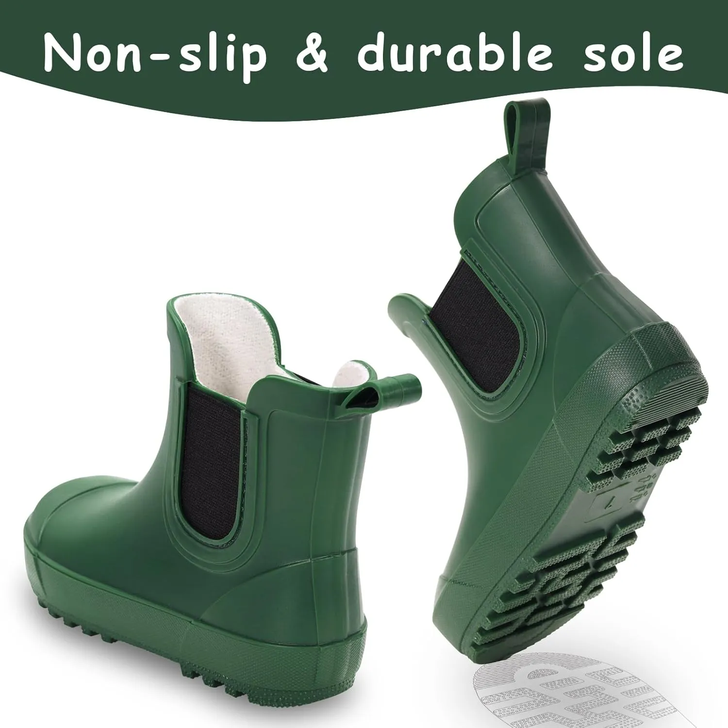 Toddler Rain Boots,Waterproof kids Chelsea Rain Boots for Boys and Girls