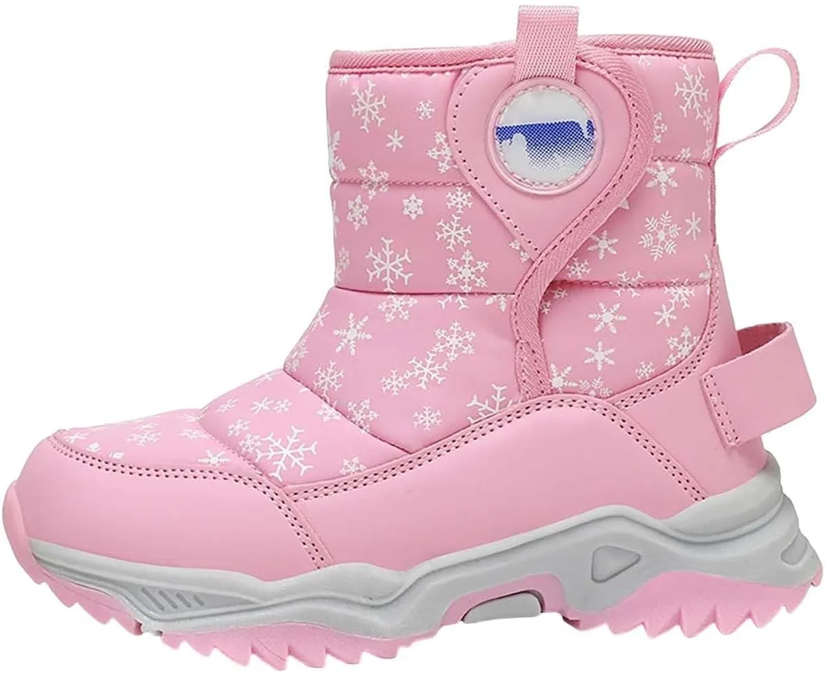 Unisex Boys Girls High-Top Snow Boots Kids Winter Warm Faux Lined Outdoor Sport Shoes Non Slip Kids Holly Boots