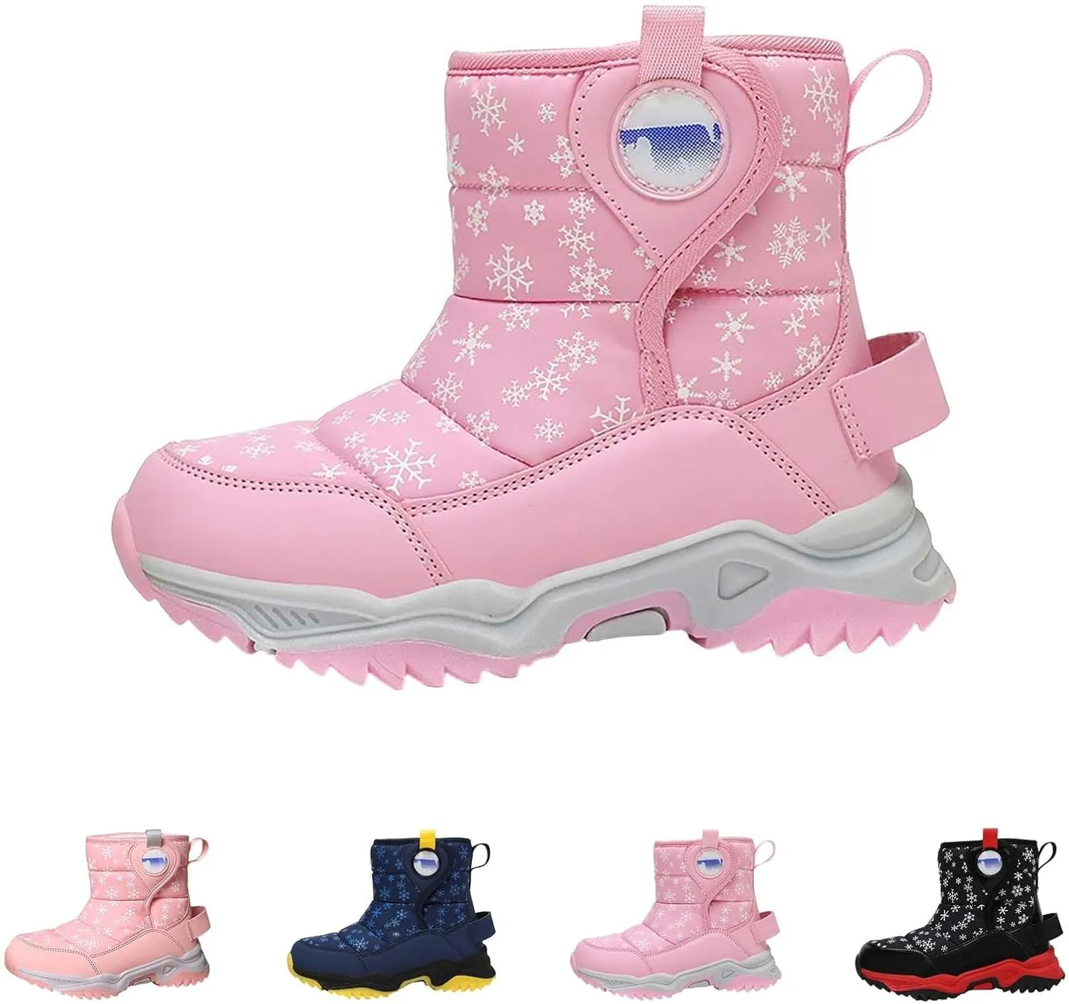 Unisex Boys Girls High-Top Snow Boots Kids Winter Warm Faux Lined Outdoor Sport Shoes Non Slip Kids Holly Boots