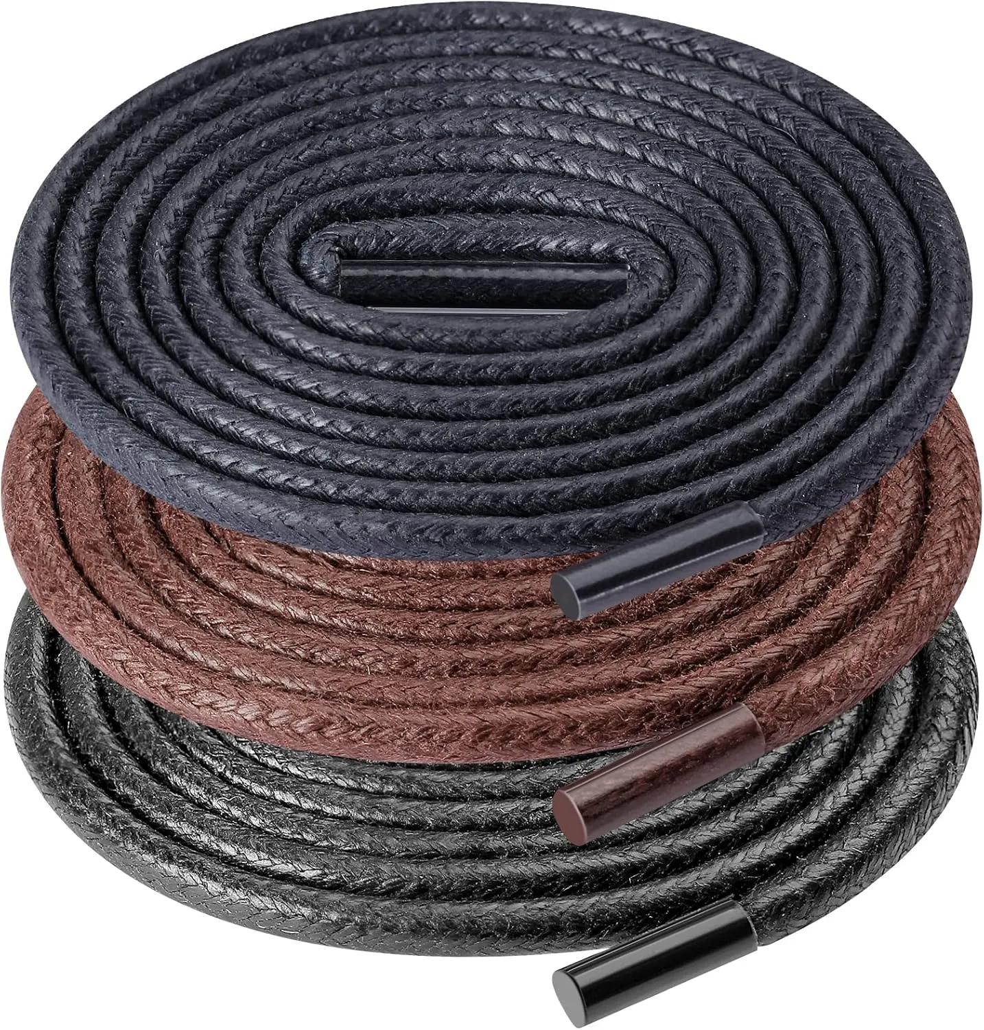 UpUGo Waxed Round Shoe Laces, 3/32" Thin Formal Business Oxford Shoelaces for Men or Women's Dress Shoes