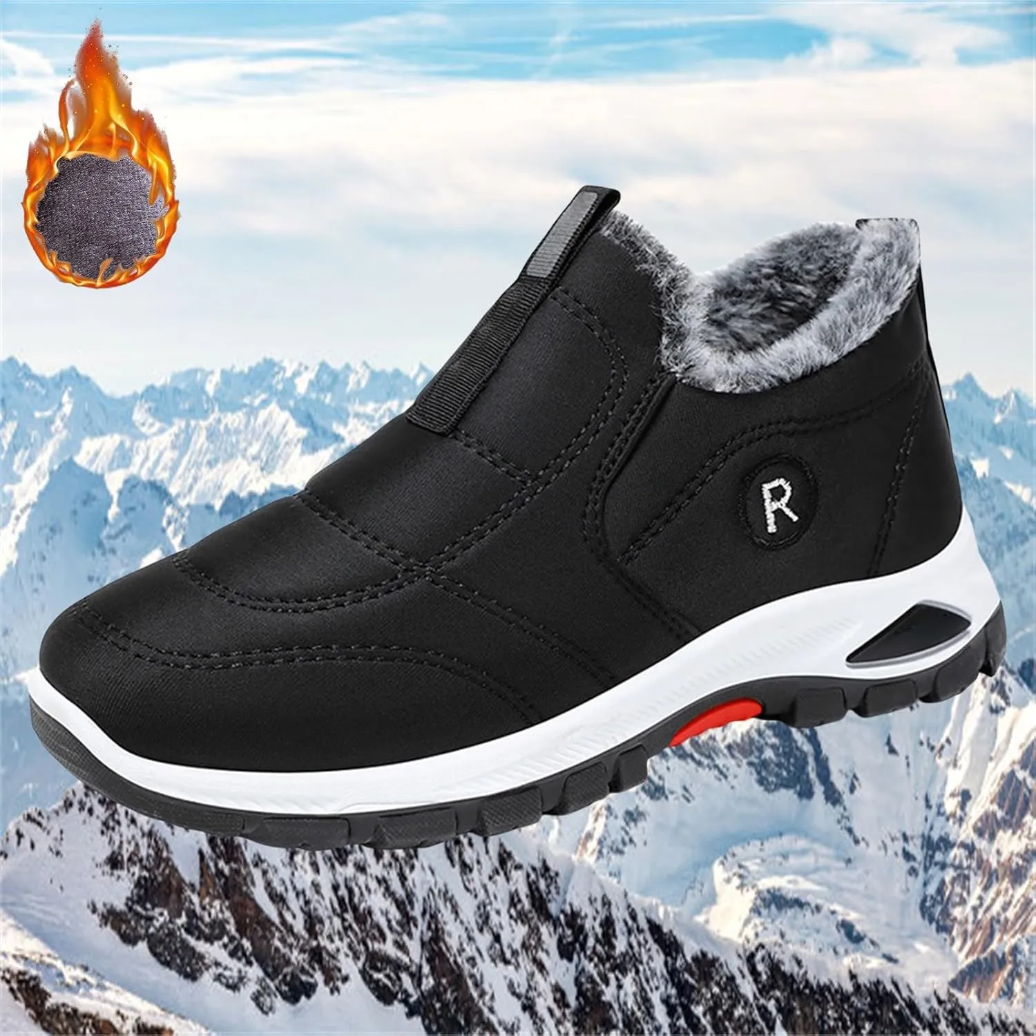 Winter Boots for Men Snow Boots Lightweight Waterproof Winter Boots Plush Lined Anti-slip Cold Weather Shoes