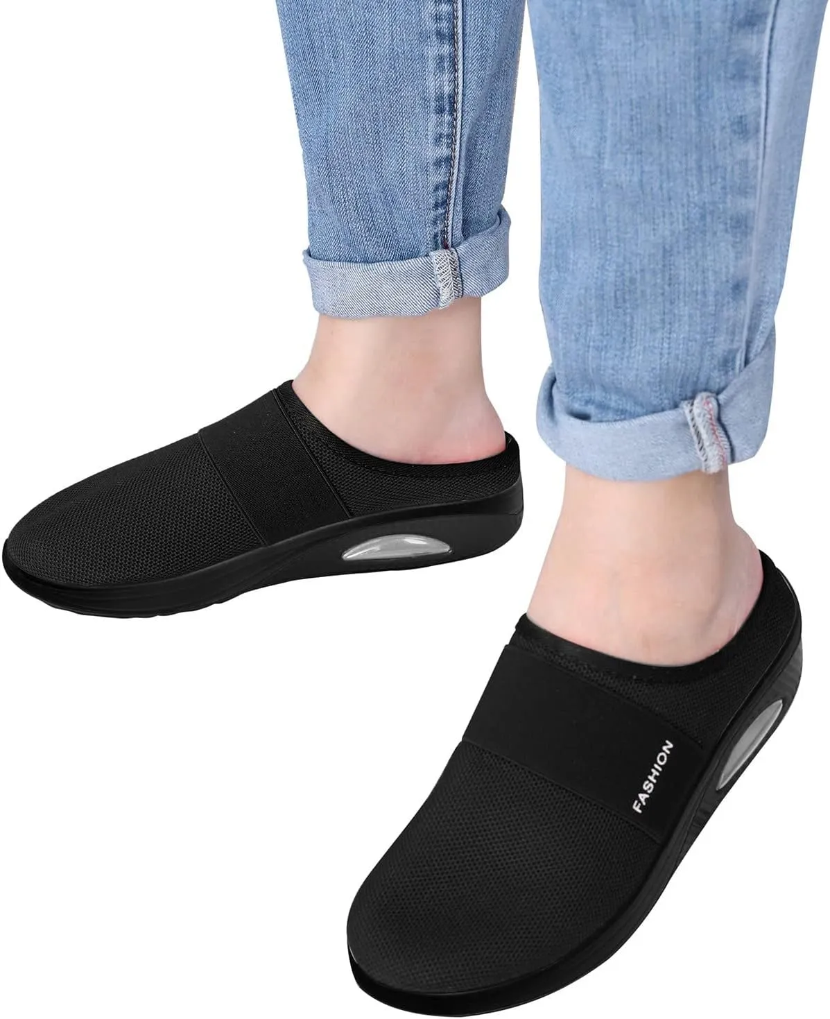 Womens Backless Sneakers Mesh Slip-on Mule Shoes Slip On Shoes Women Arch Support Men Casual Shoes Fashion Sneakers 2025 Waterproof Tennis Shoe Trainers Shoe