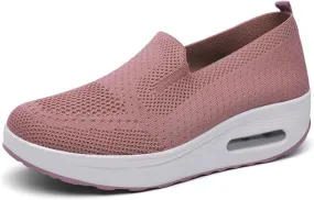 ZWRXW Diabetic Walking Shoes for Women Slip On Walking Running Shoes Slip-On Orthopedic Shoe with Arch Support Knit Upper Lightweight Sneaker for Swollen Feet Neuropathy,Plantar Fasciitis